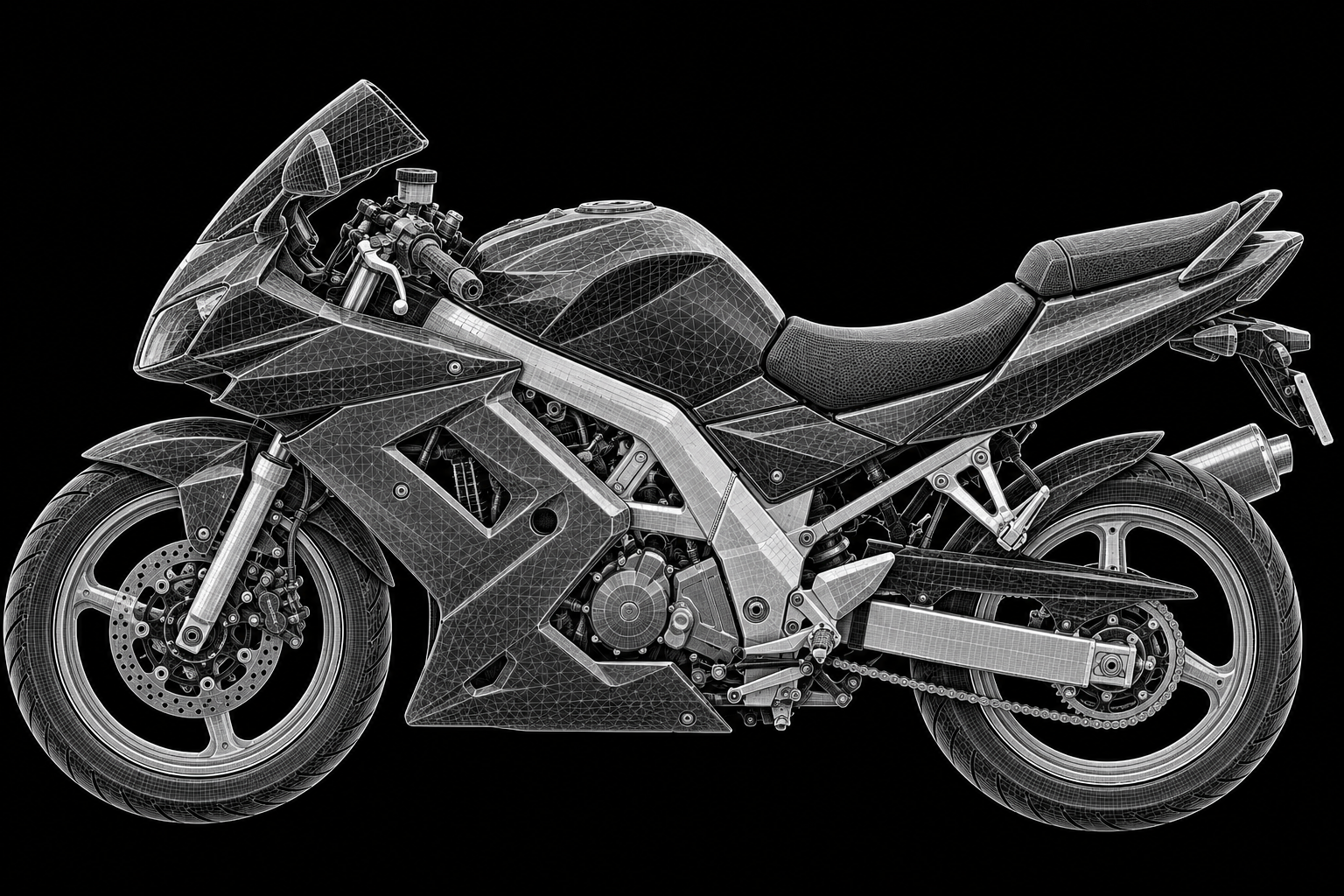 SUZUKI SV650, каркасный вид сбоку